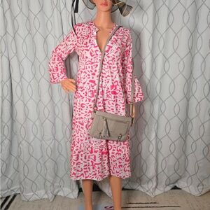 Pink and White Animal Print Dress